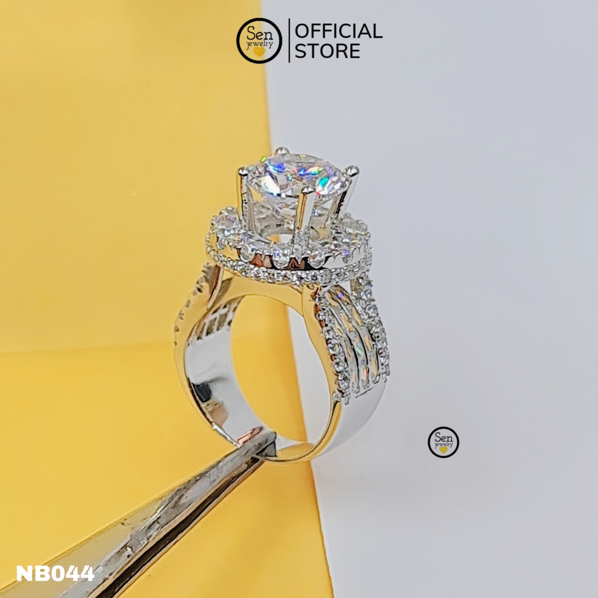NHẪN VIỀN HOA BARGET HOA TRÒN CHỦ 10LI