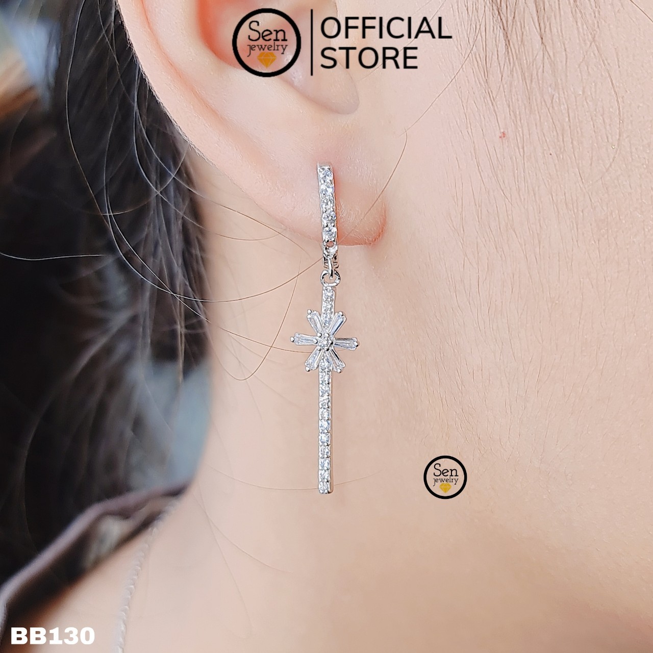 BÔNG TAI BẠC TÒNG TENG TIA CHỚP