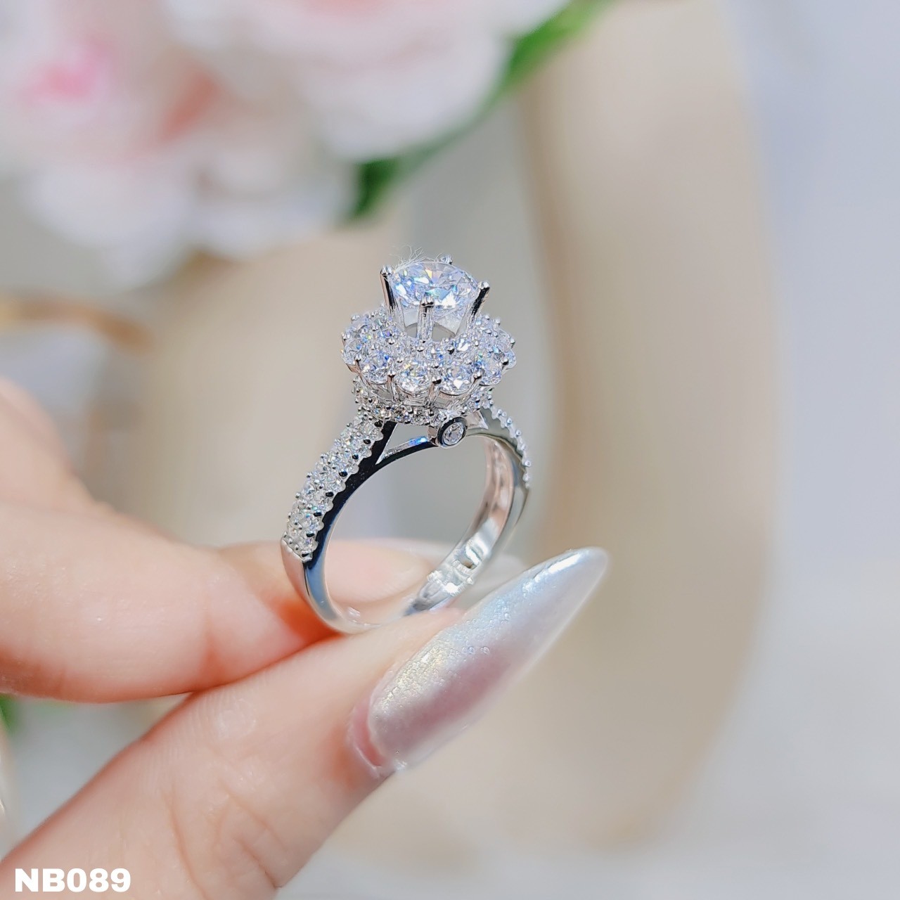 NHẪN HOA TRÒN CHỦ 6LI