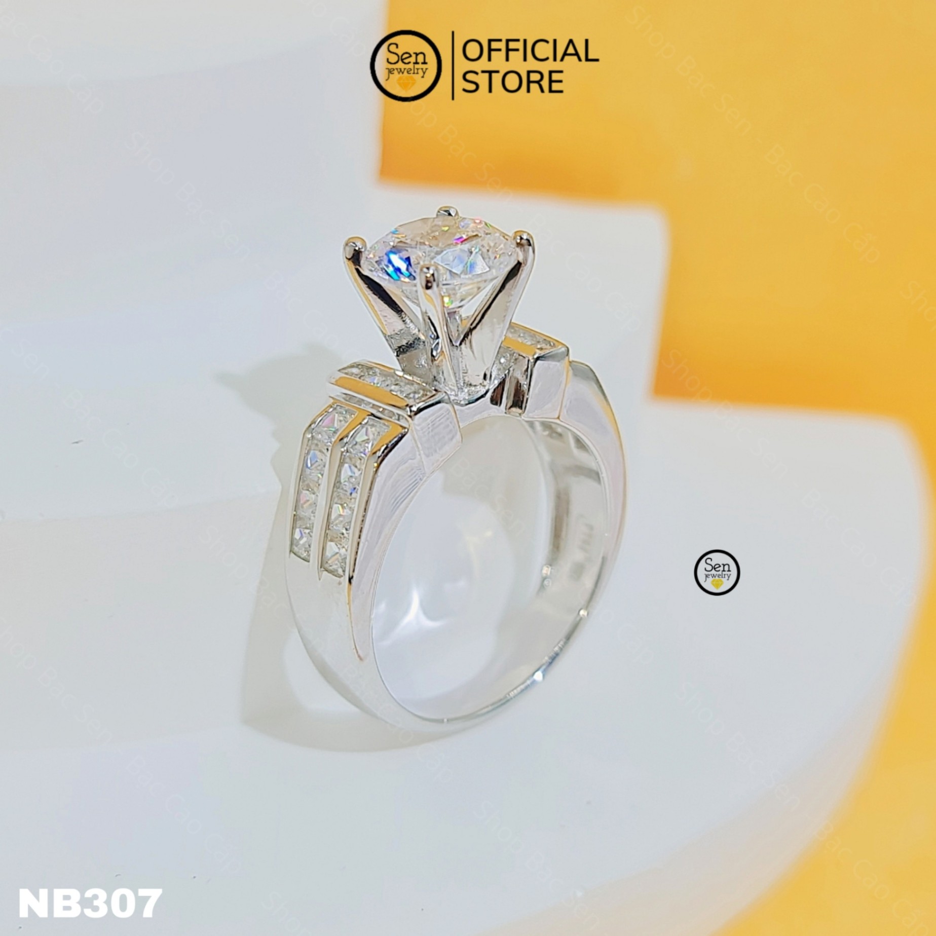 NHẪN 1 HỘT CHỦ 7LI5 ĐAI LÙA CẠNH
