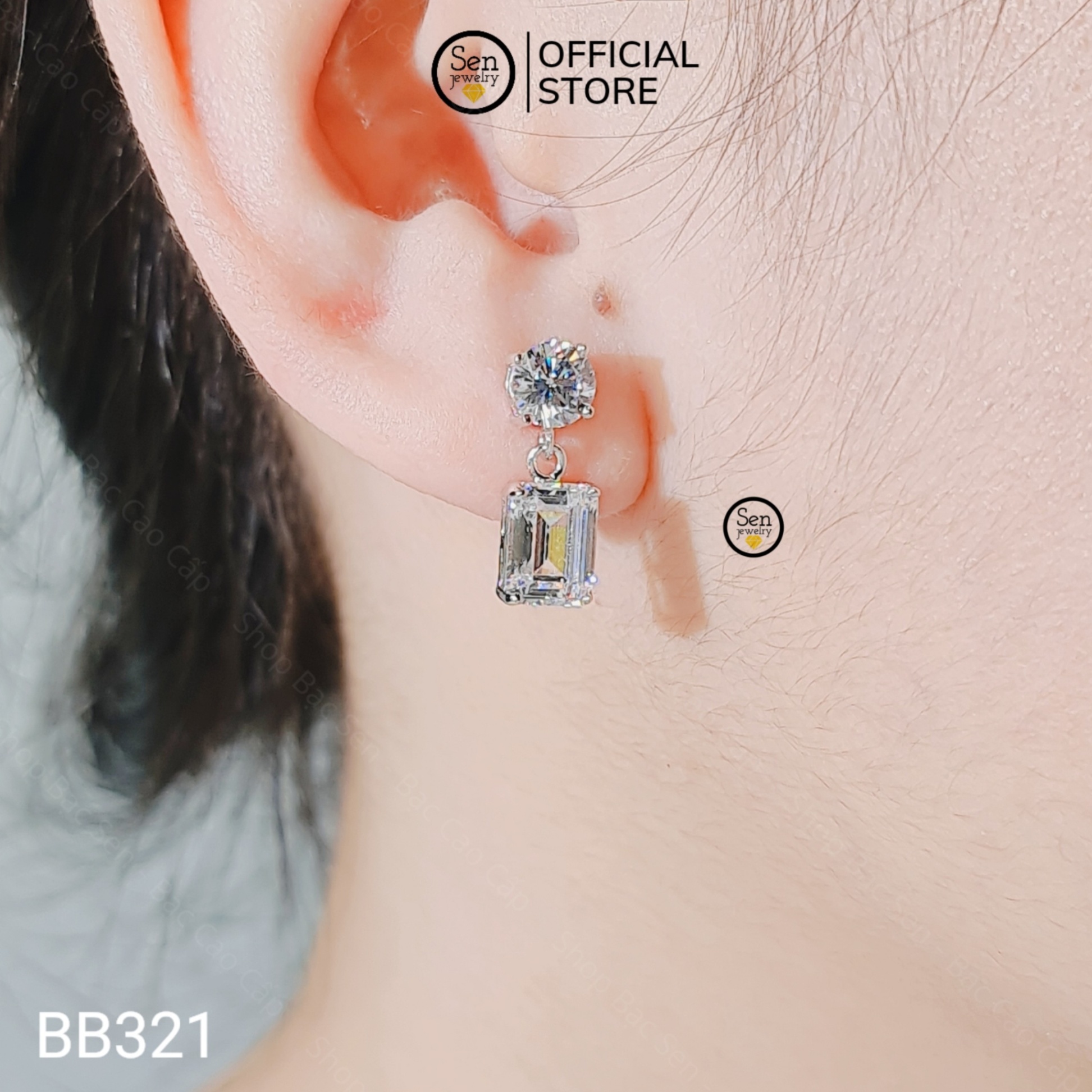 BÔNG TAI KHÓA ĐẨY TÒN TENG EMERALD