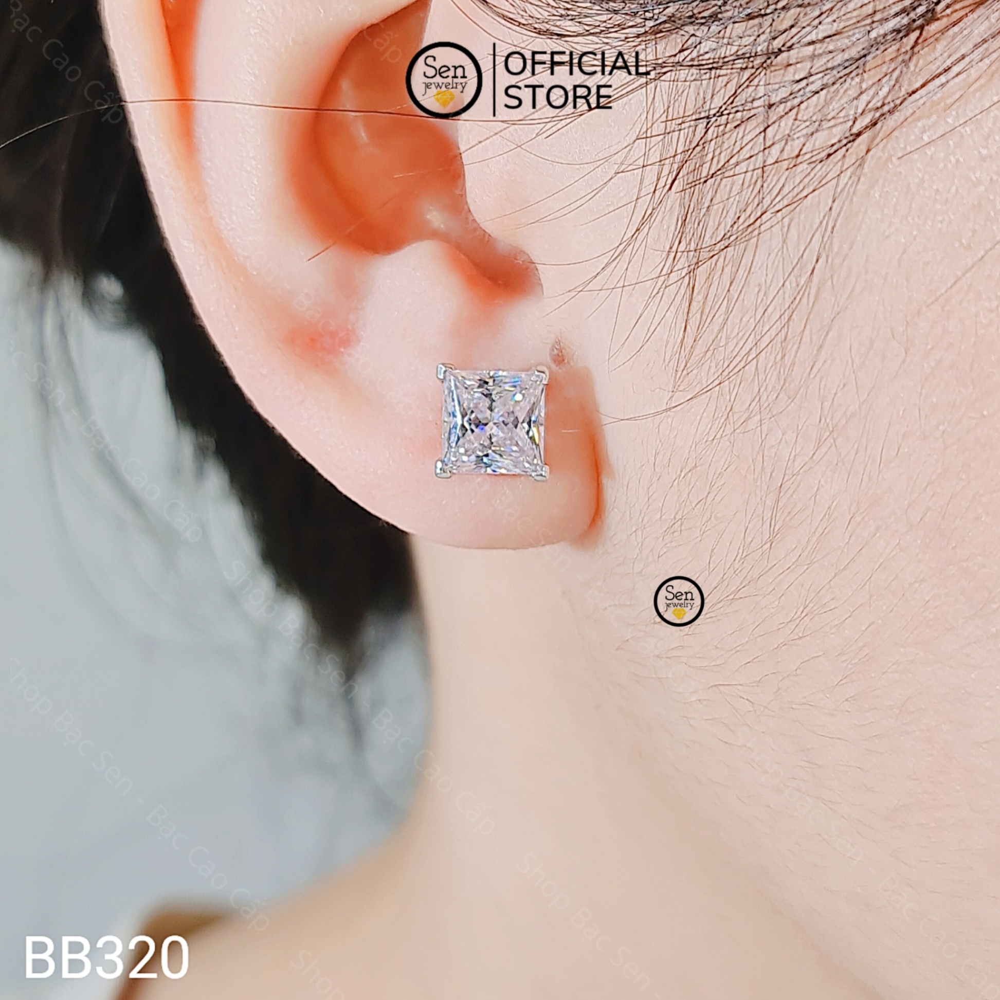 BÔNG TAI VUÔNG 7LI EMERALD