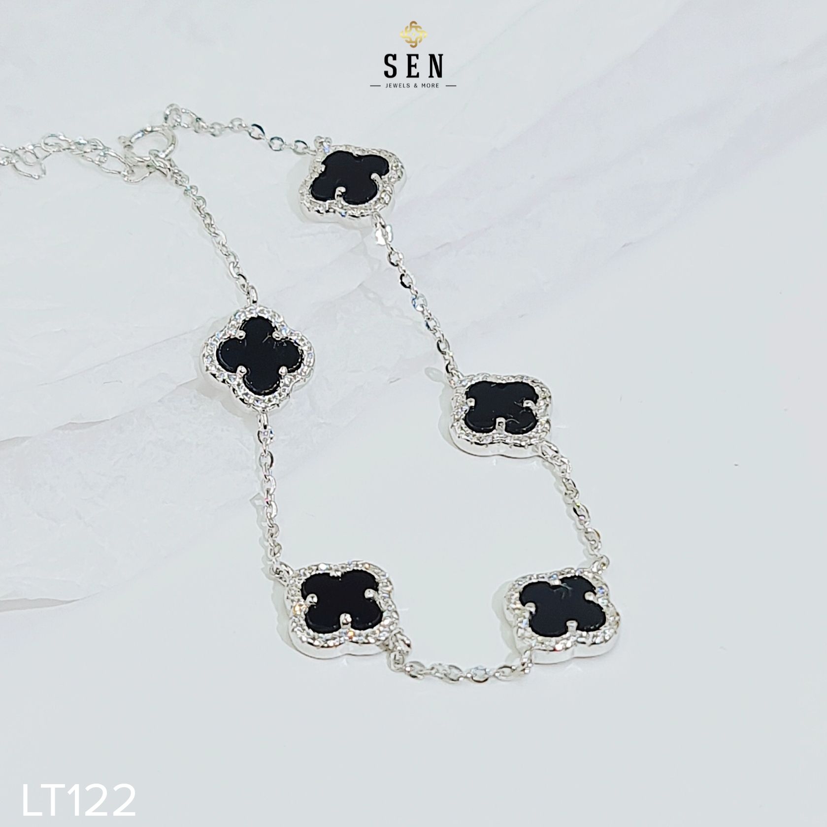 LẮC TAY CỎ 4 LÁ VIỀN TẤM
