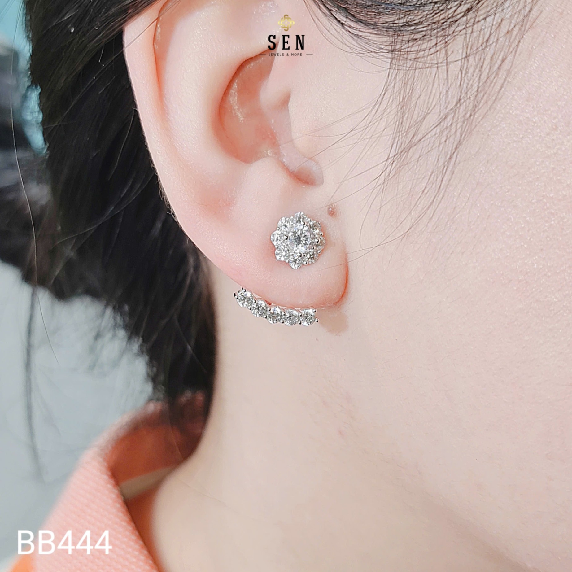 BÔNG TAI 2 LỚP HOA MAI CAO CẤP