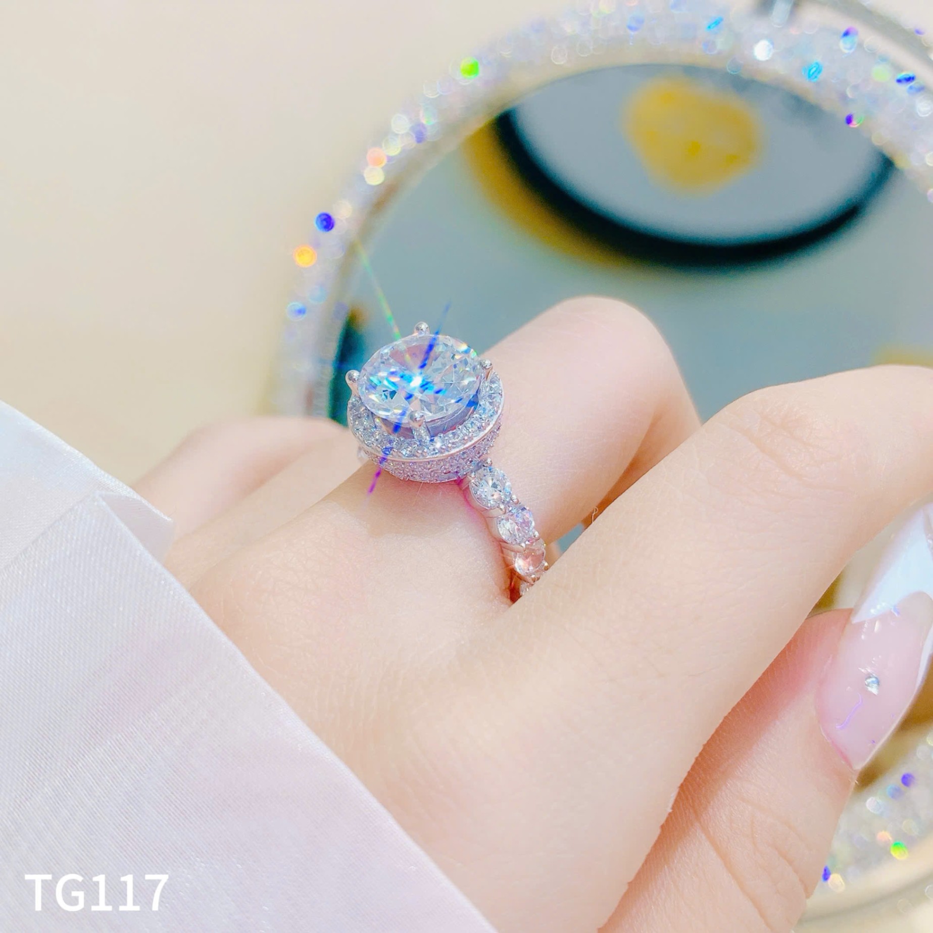 NHẪN HALO TRÒN CHỦ 10LI NI 14