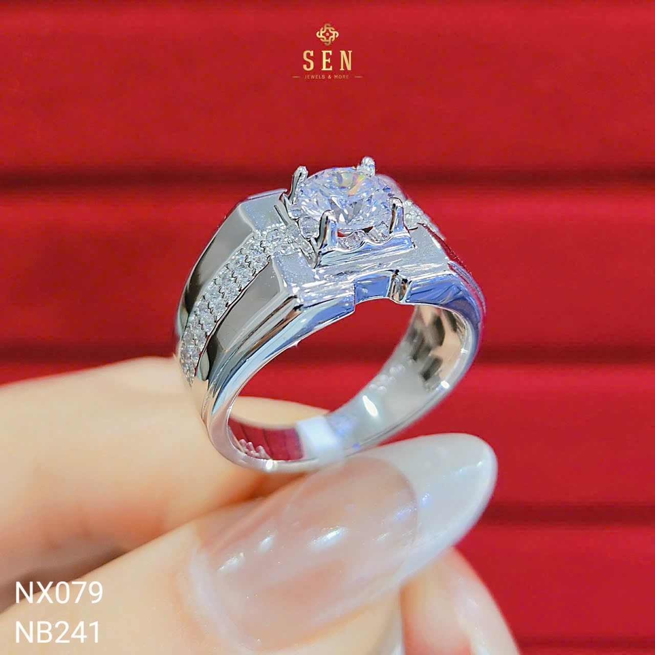 NHẪN NAM CHỦ 6LI 2 HÀNG ĐÁ