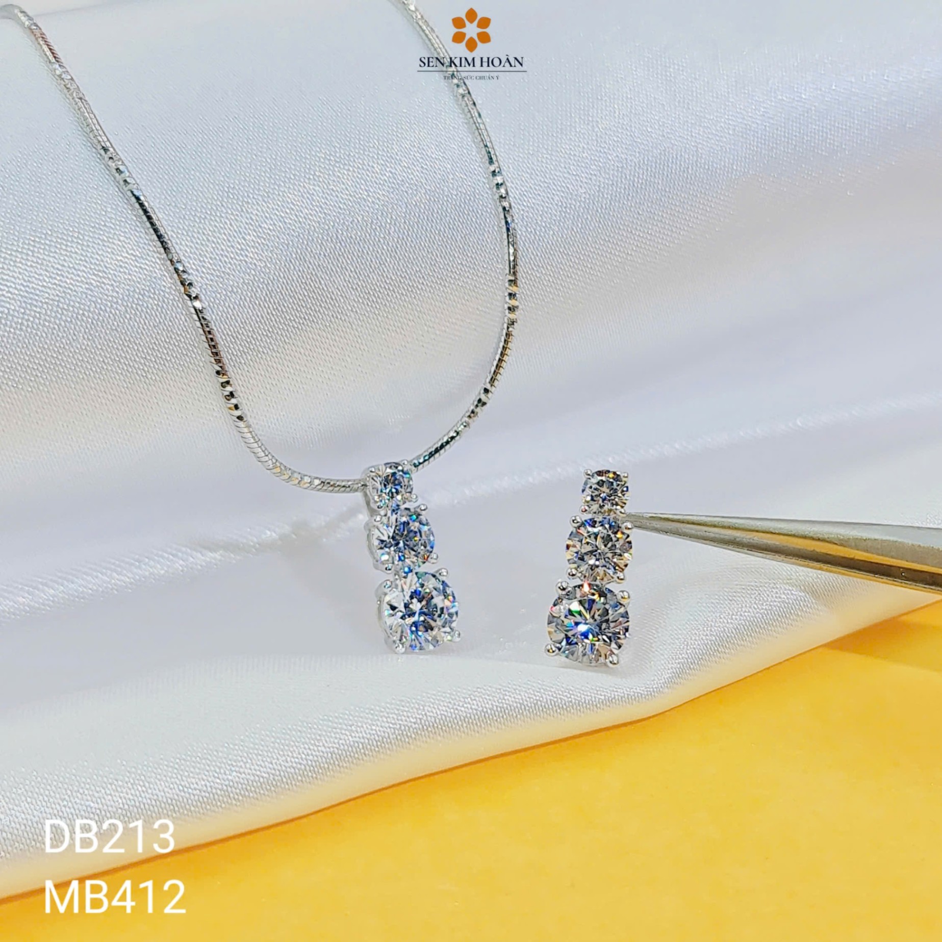 MẶT DÂY CHUYỀN XỎ 3 HỘT CHỦ LỚN 6LI