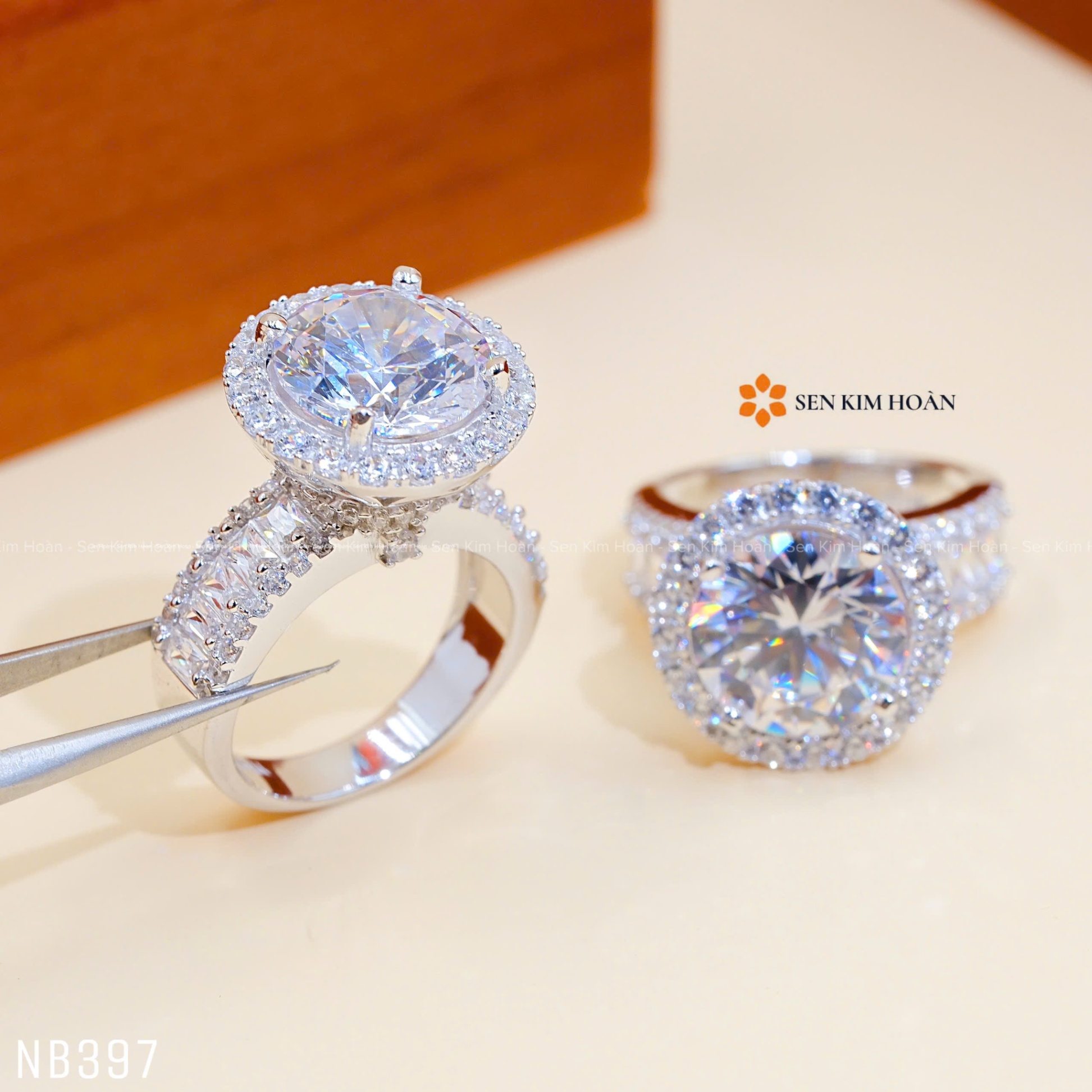 NHẪN HALO 12LI VIỀN 2LI CAO CẤP