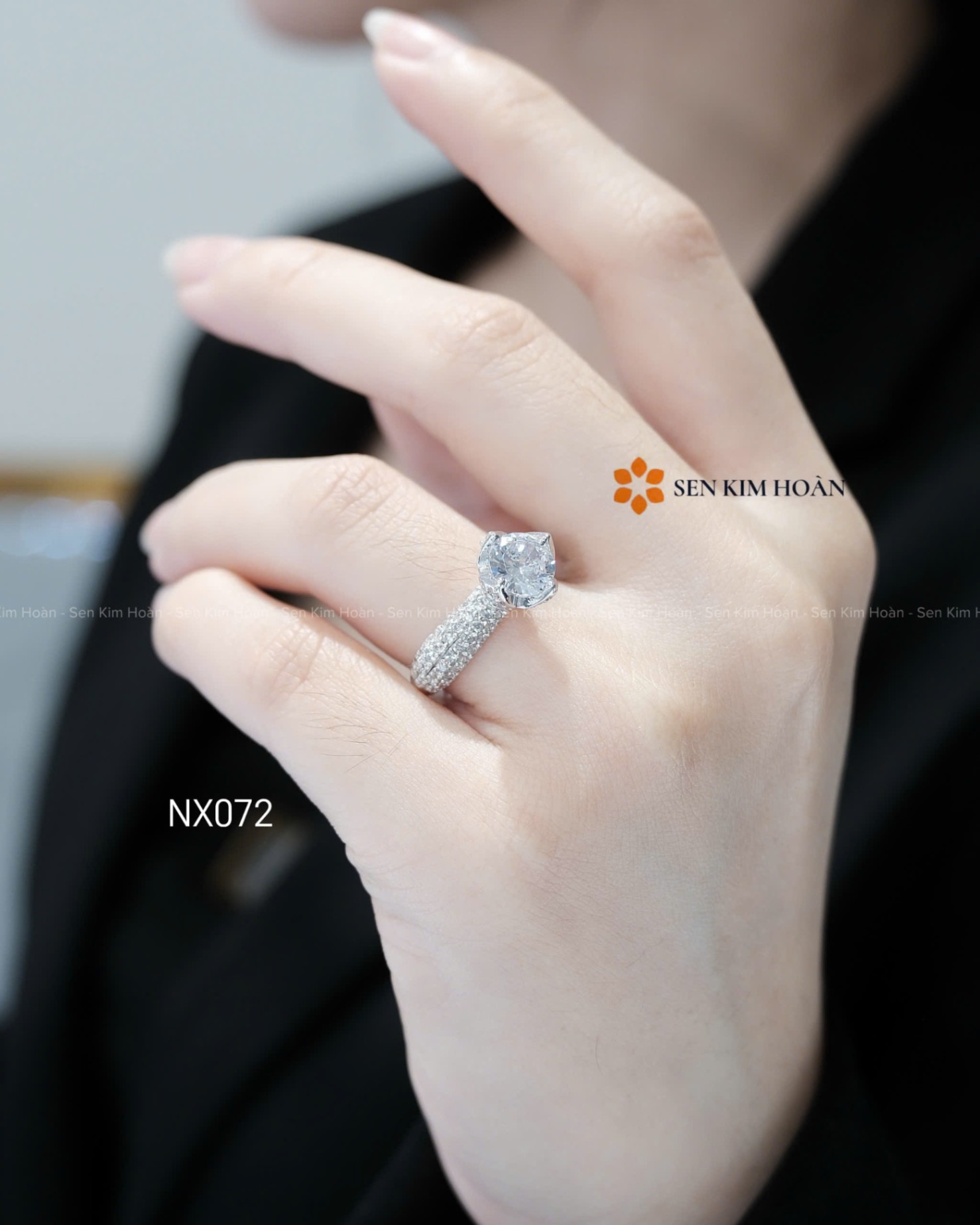 Nhẫn bạc đá CZ chủ 6li - SKH NX072-14