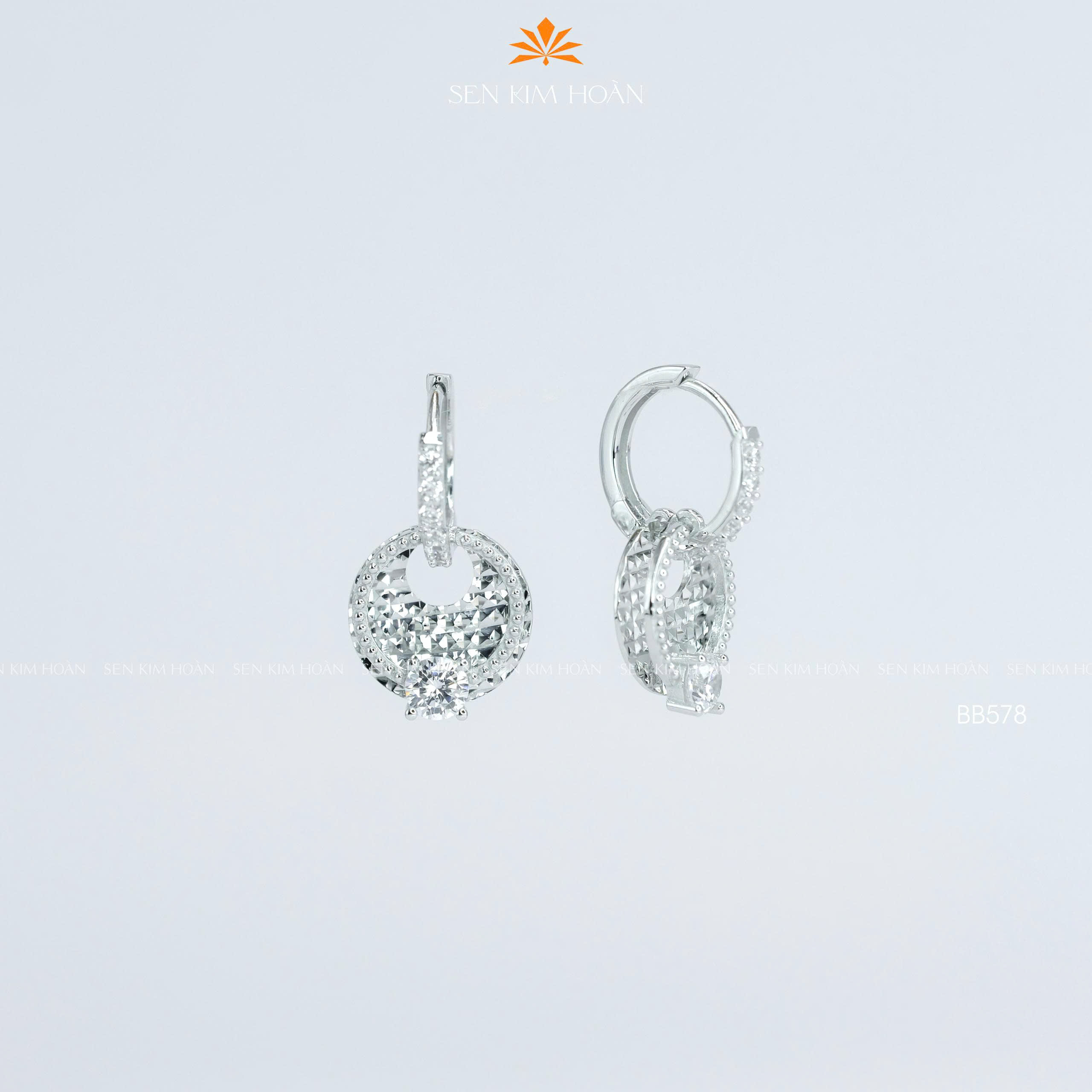 Bông bạc đá CZ tấm - SKH BB578