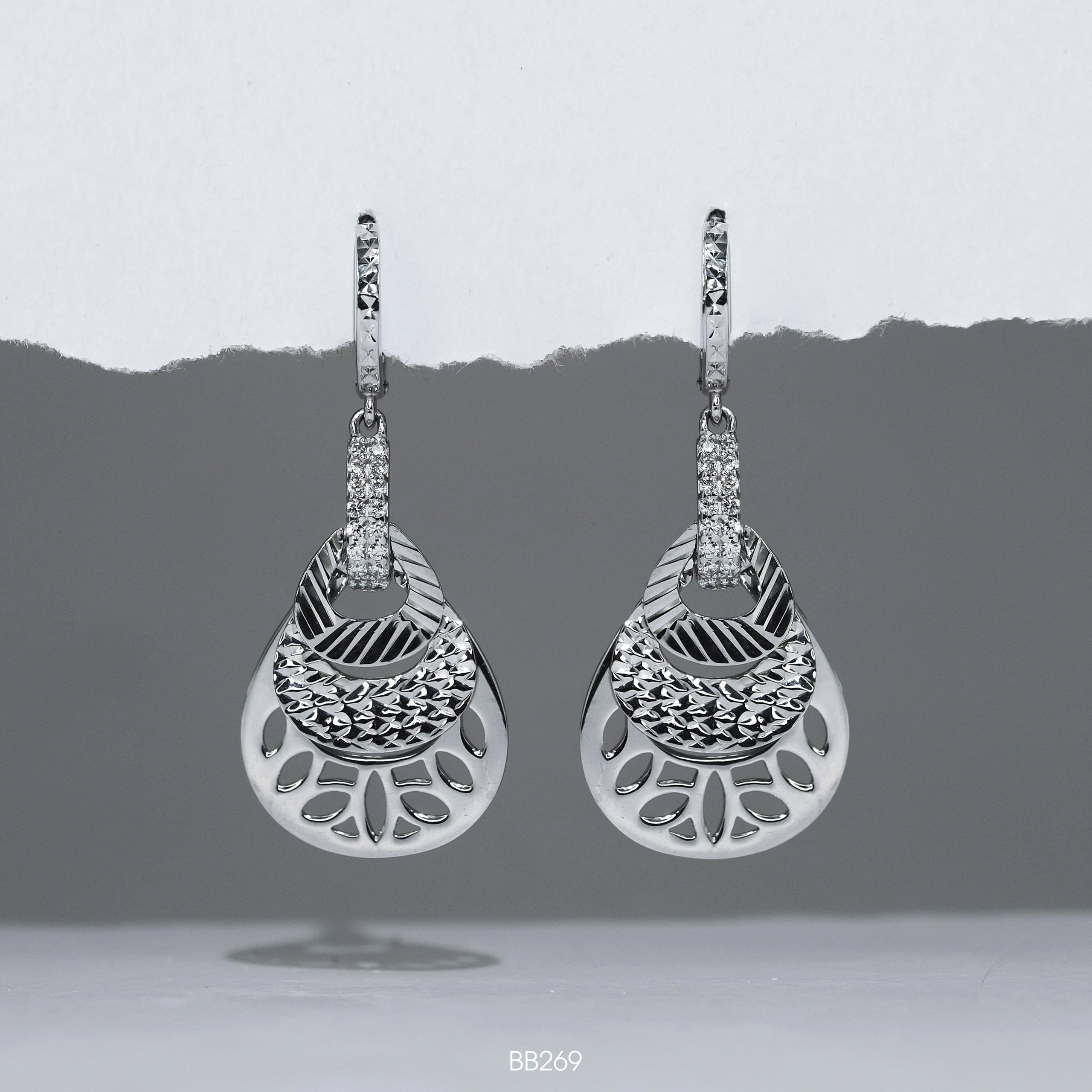 Bông bạc đá CZ tấm - SKH BB269