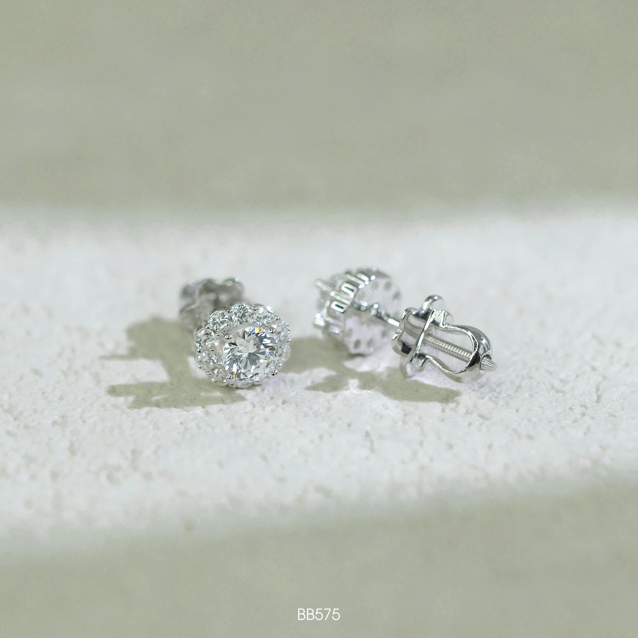 Bông bạc đá CZ chủ 4li - SKH BB575