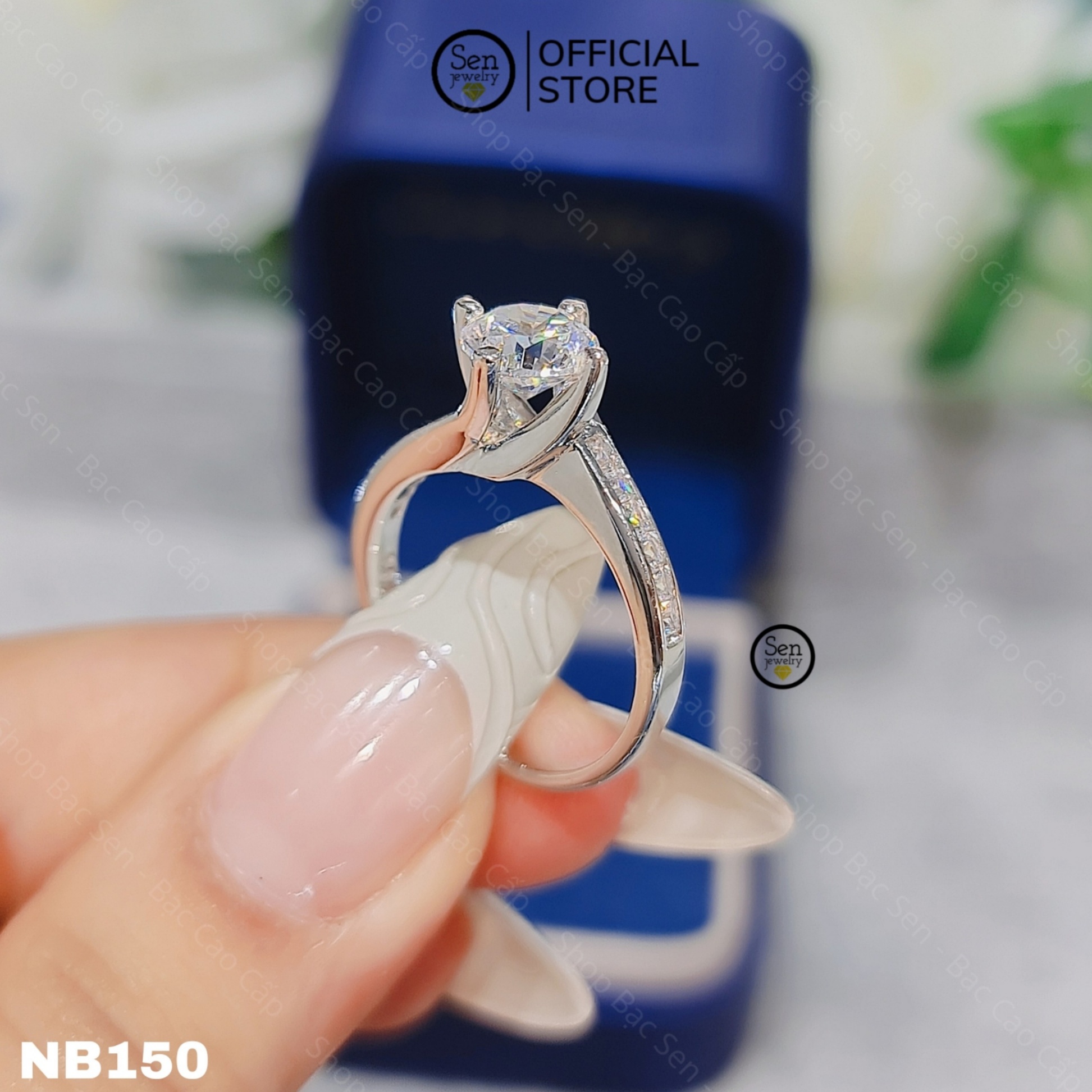 KM Nhẫn bạc đá CZ chủ 6li5 - SKH KM.NB150-14