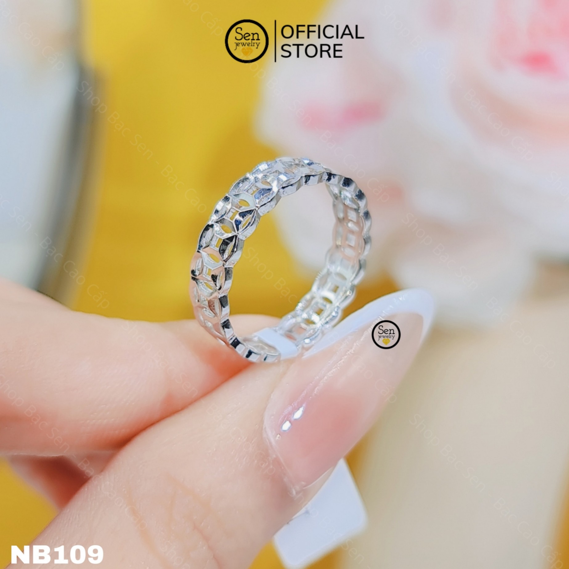 KM Nhẫn bạc kim tiền cắt máy - SKH KM.NB109-15