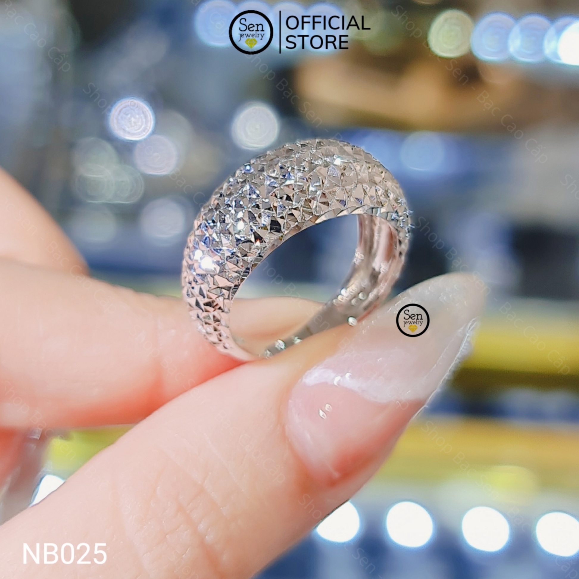 KM Nhẫn bạc cắt máy - SKH KM.NB025-15