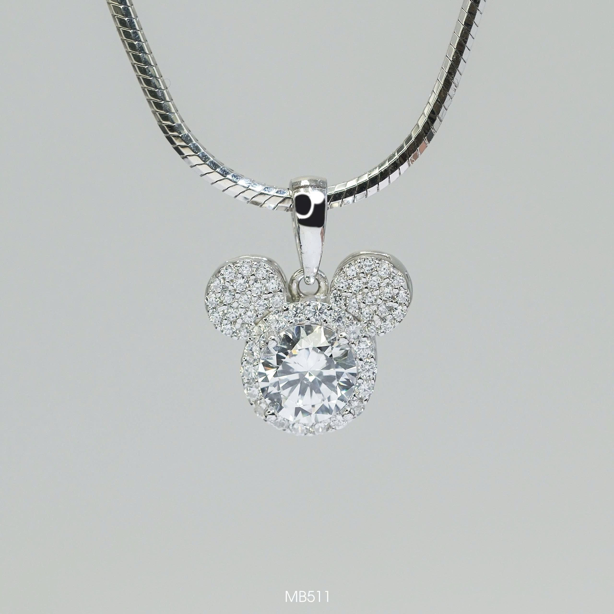 Mặt Bạc Đá CZ Mickey Chủ 8Li - SKH MB511