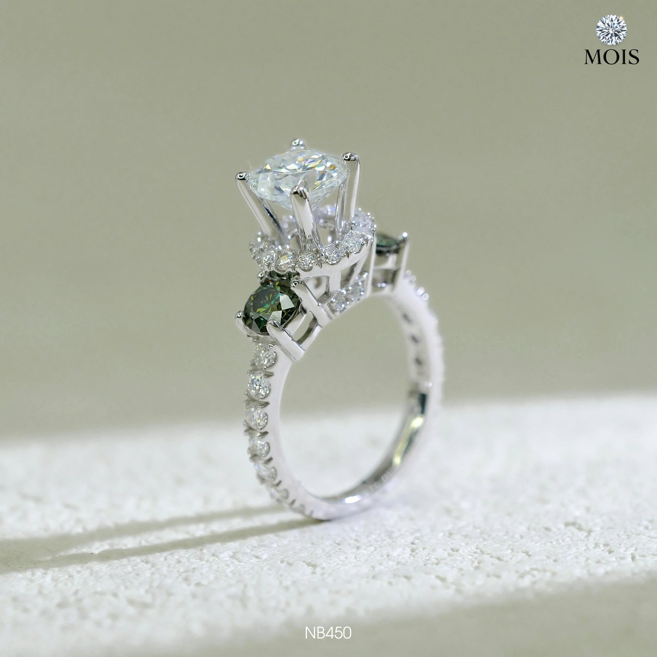 Nhẫn bạc chủ Moissanite 7li2 CCT - SKH NB450