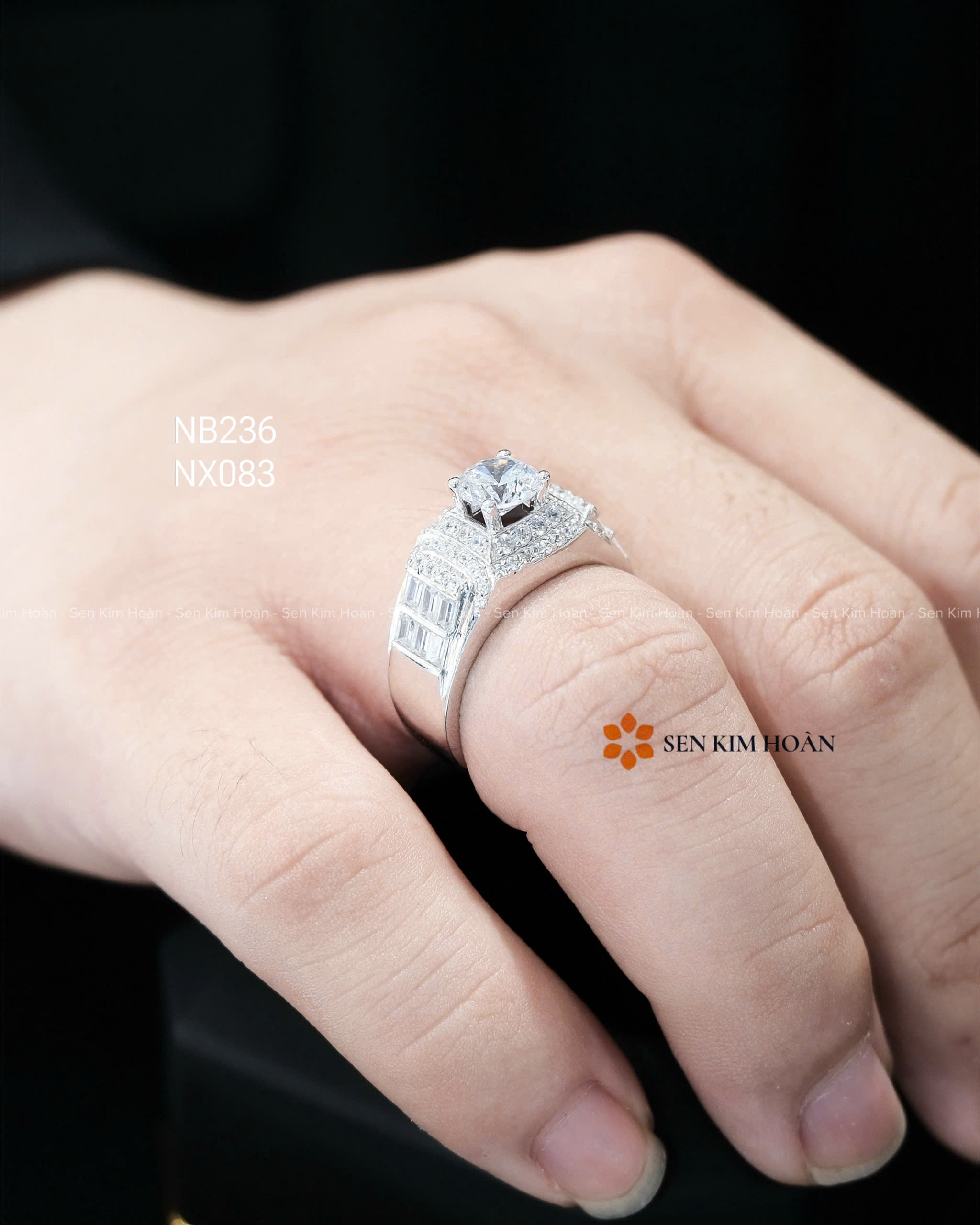 Nhẫn bạc đá CZ chủ 7li2 - SKH NX083-19