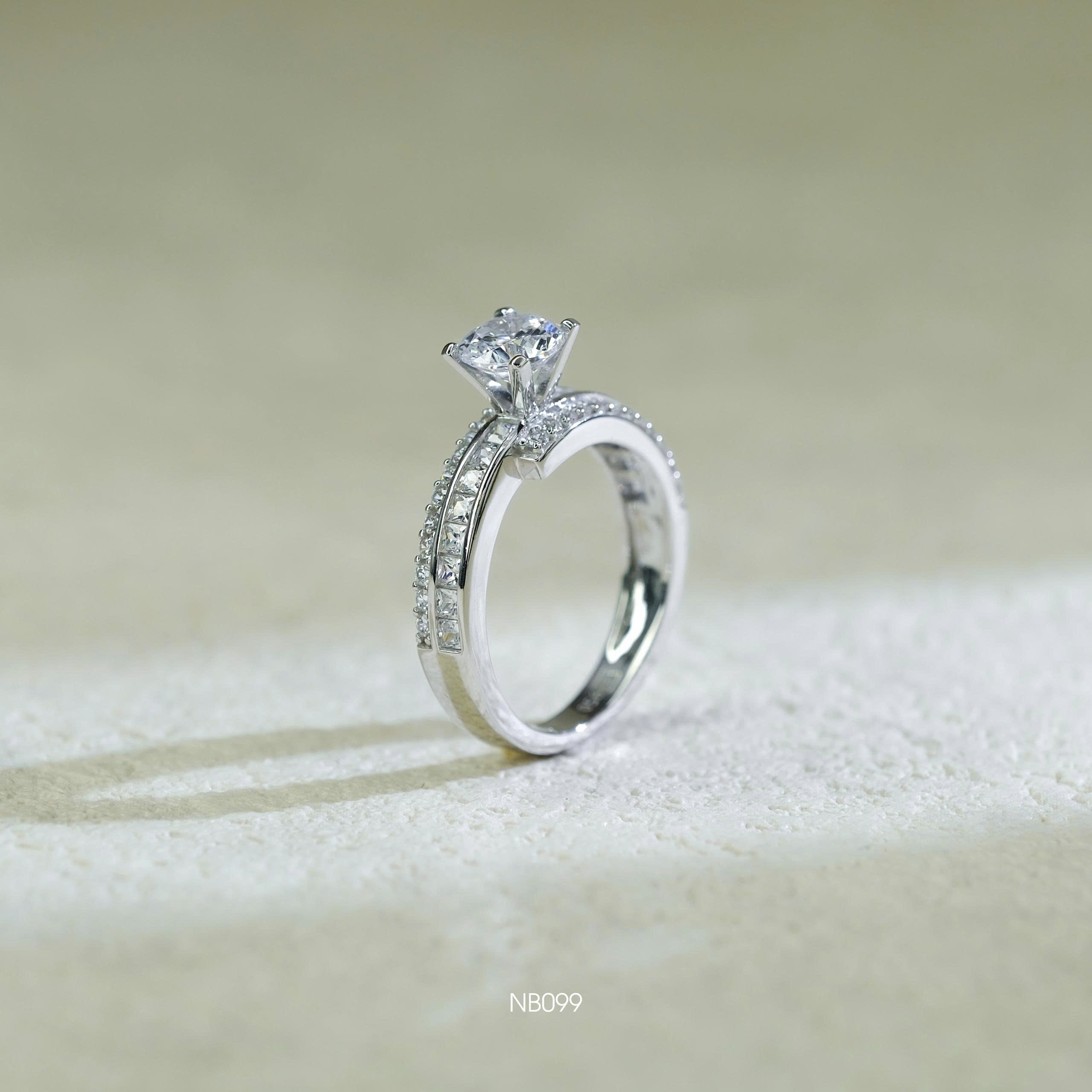 Nhẫn bạc chủ Moissanite 5li4 CCT - SKH NB099.CT5754