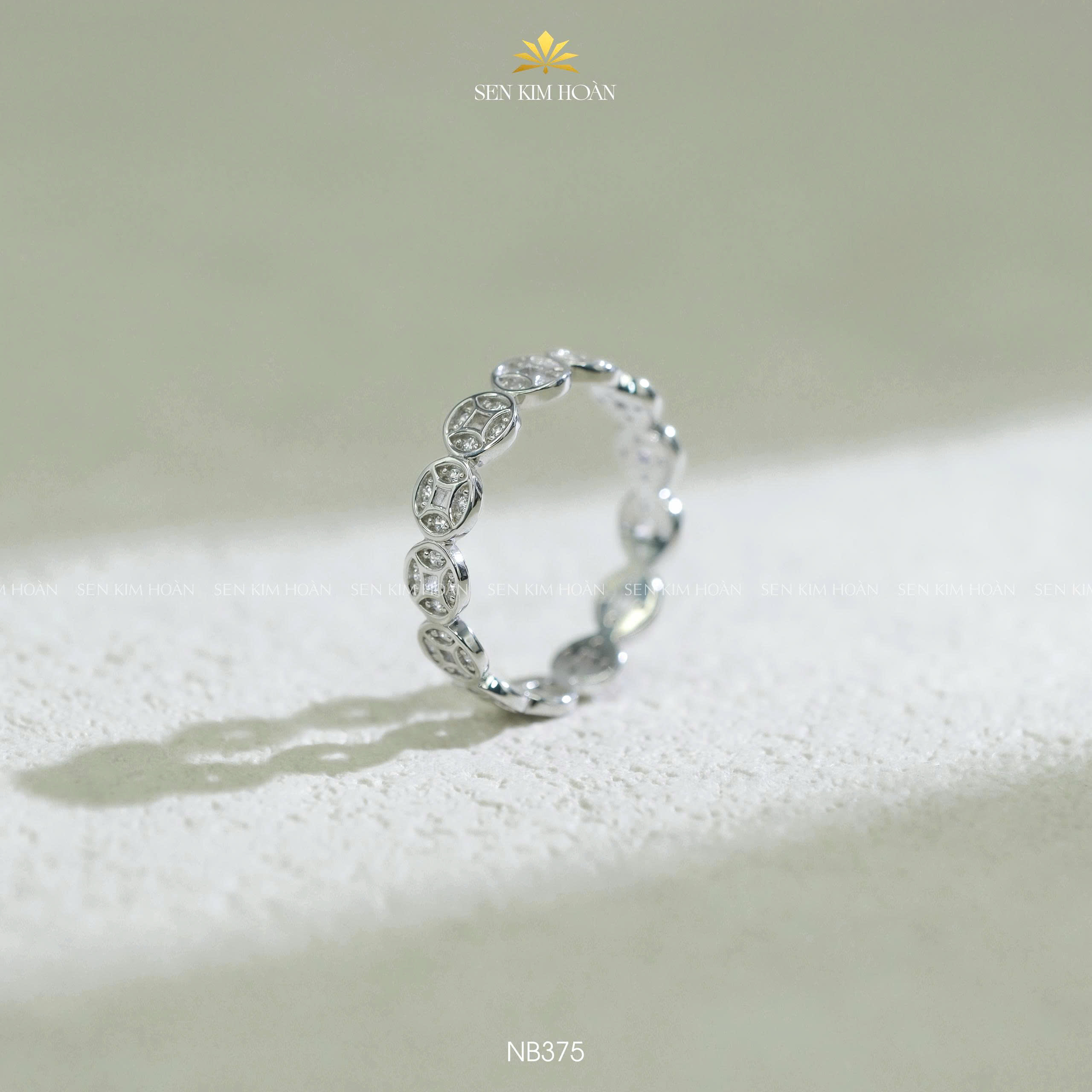 Nhẫn bạc đá CZ kim tiền - SKH NB375