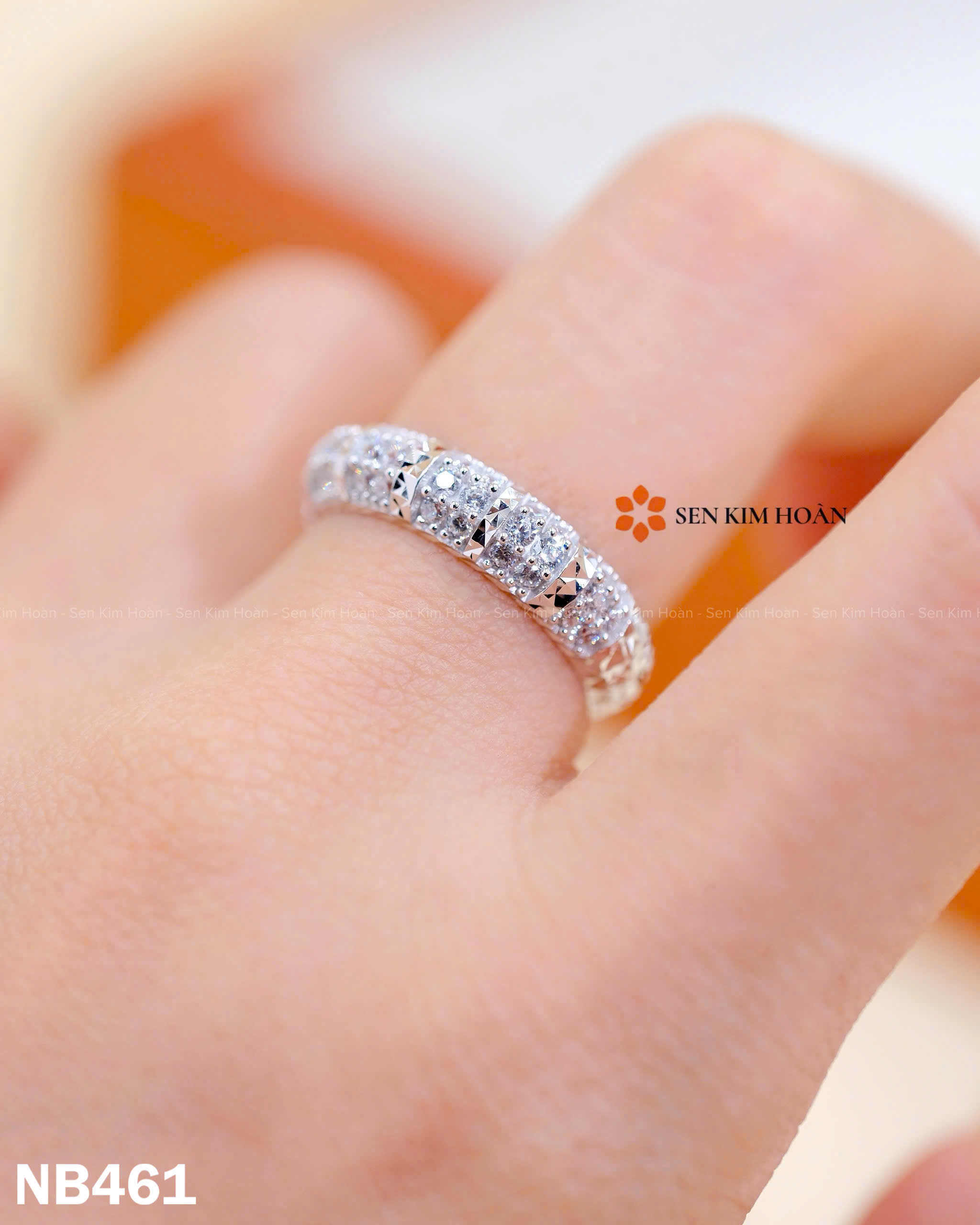 Nhẫn bạc đá CZ bản 5li - SKH NB461