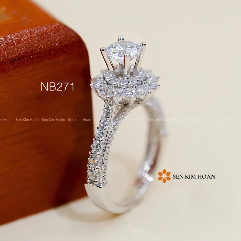 Nhẫn bạc chủ Moissanite 6li CCT - SKH NB271.CT5760