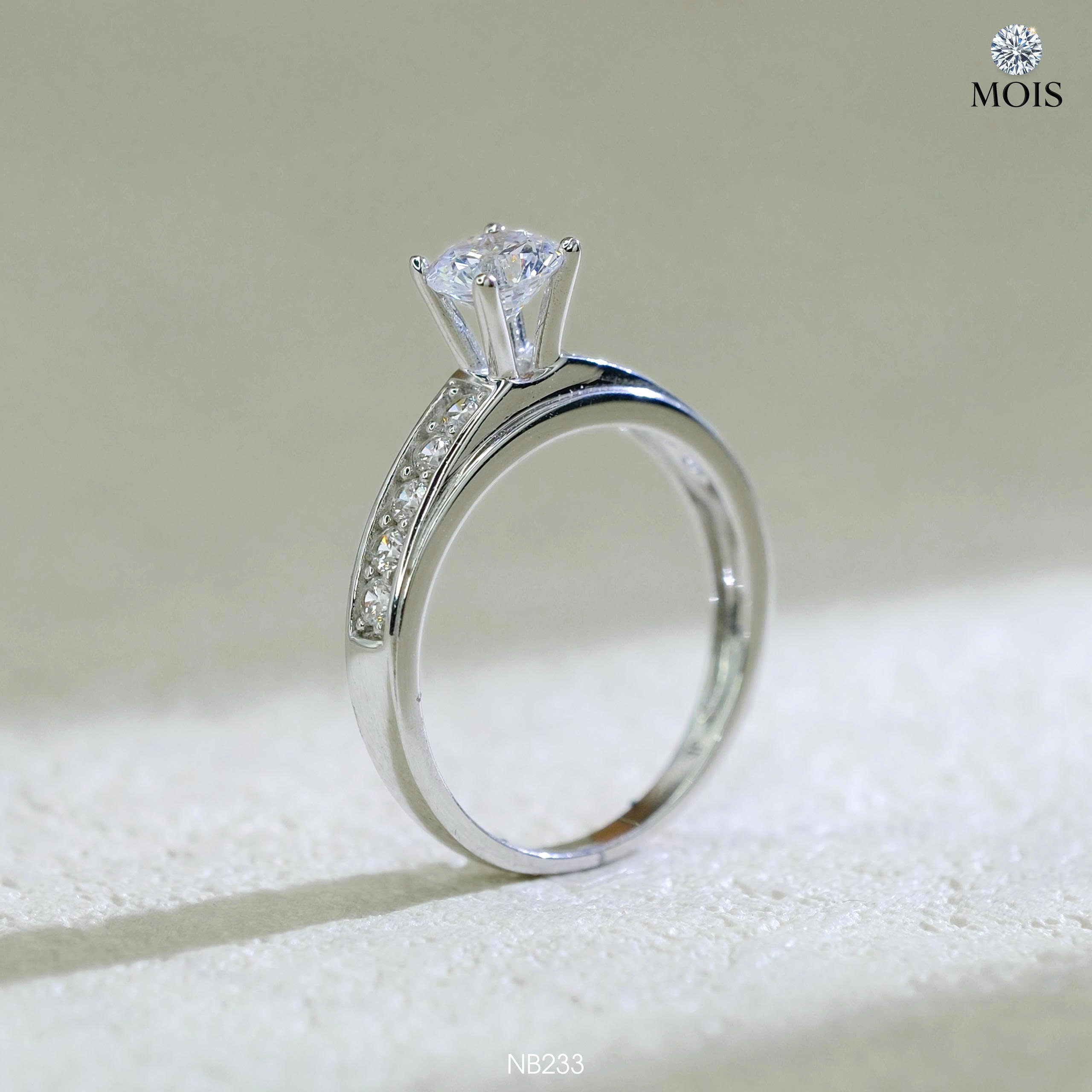 Nhẫn bạc chủ Moissanite 5li4 CCT - SKH NB233.CT5754