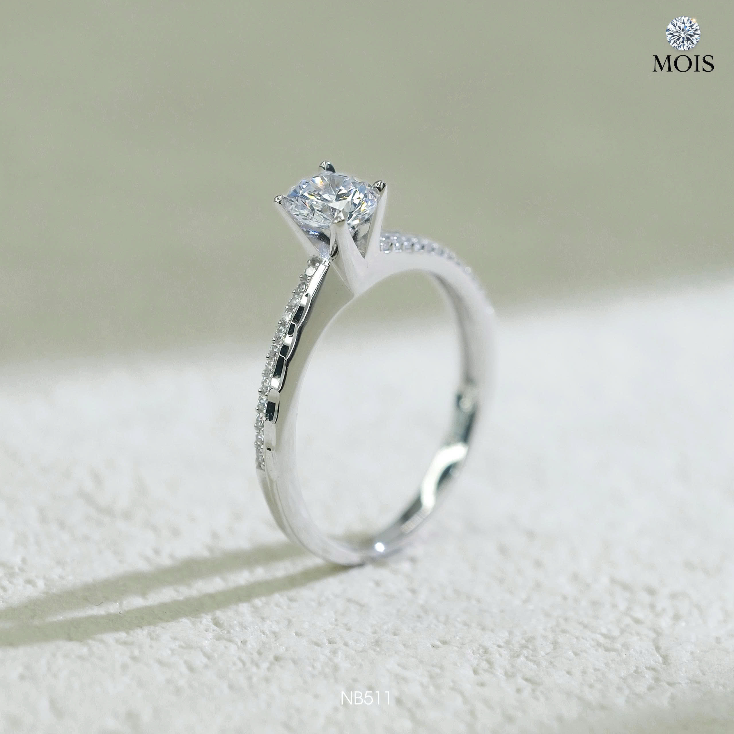 Nhẫn bạc chủ Moissanite 5li4 CCT - SKH NB511.CT5754