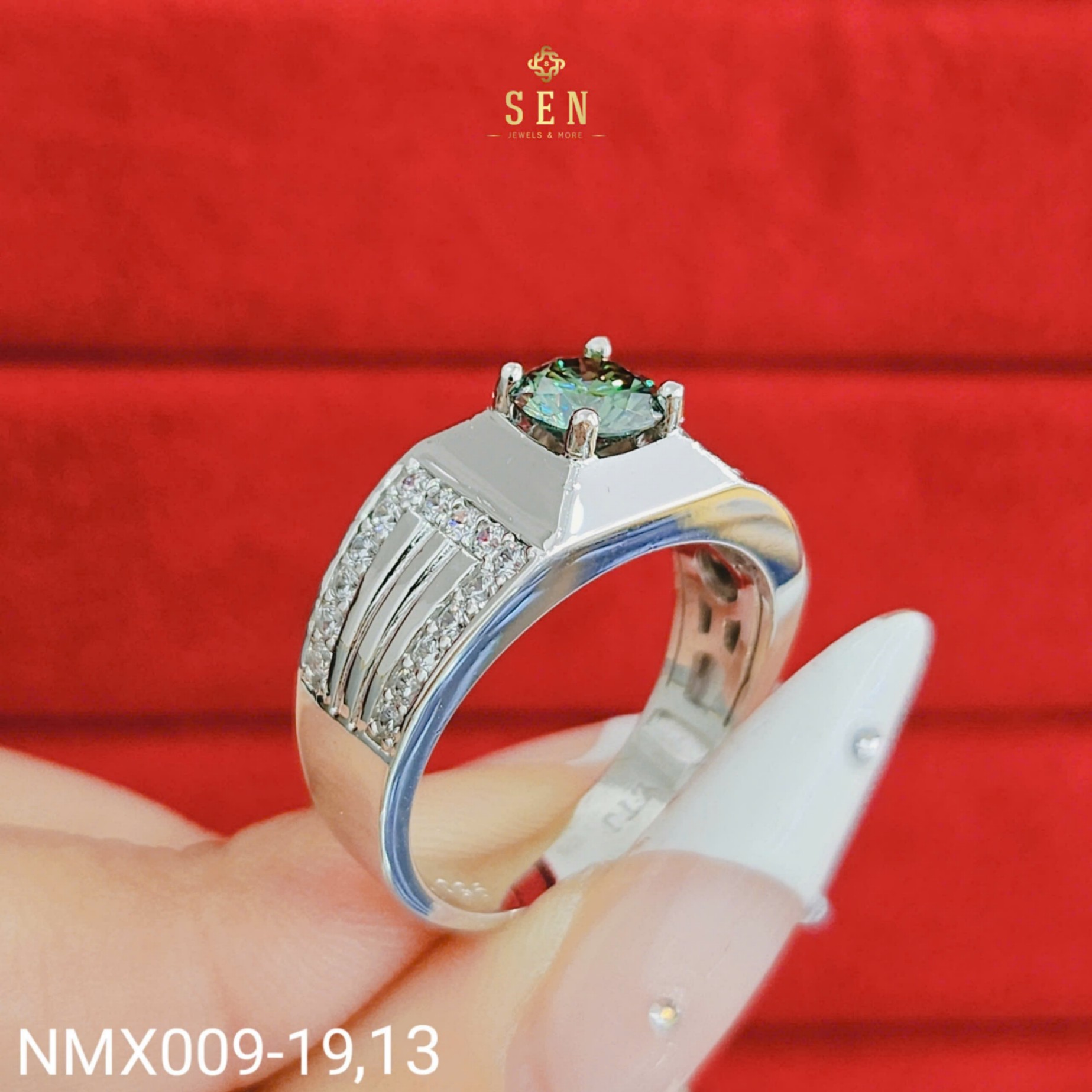 Nhẫn bạc chủ Moissanite 6li - SKH NMX009
