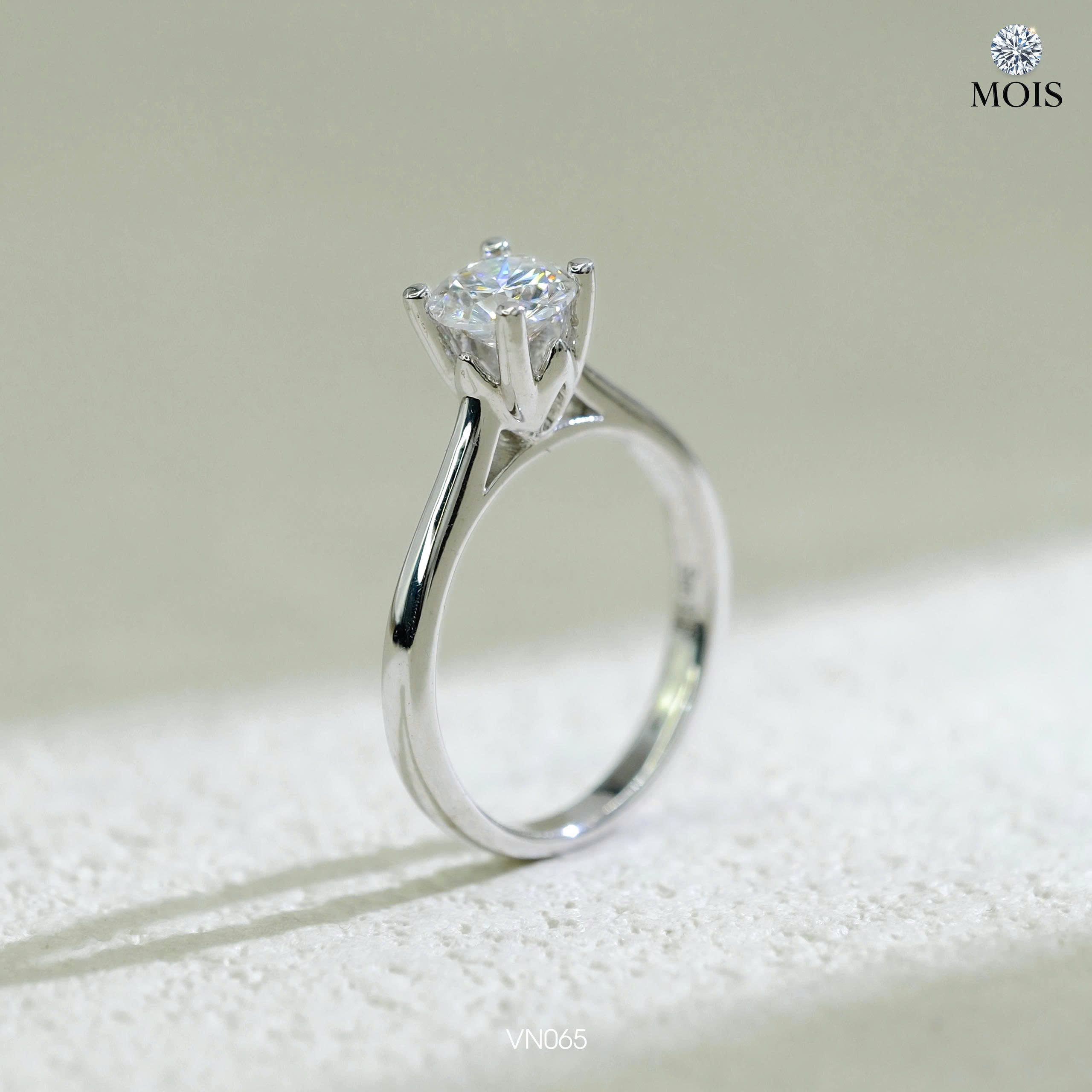 Nhẫn bạc chủ Moissanite 6li CCT - SKH VN065.CT5760