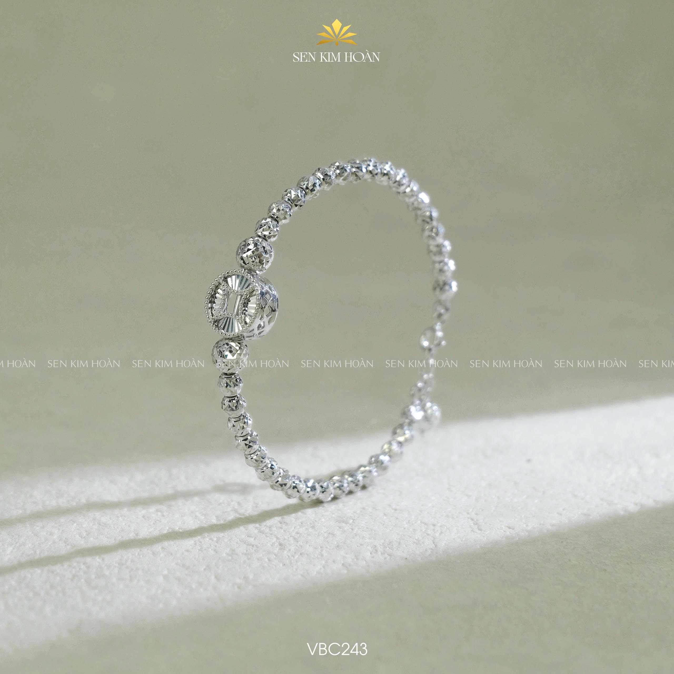 Vòng bạc bi charm kim tiền - SKH VBC243