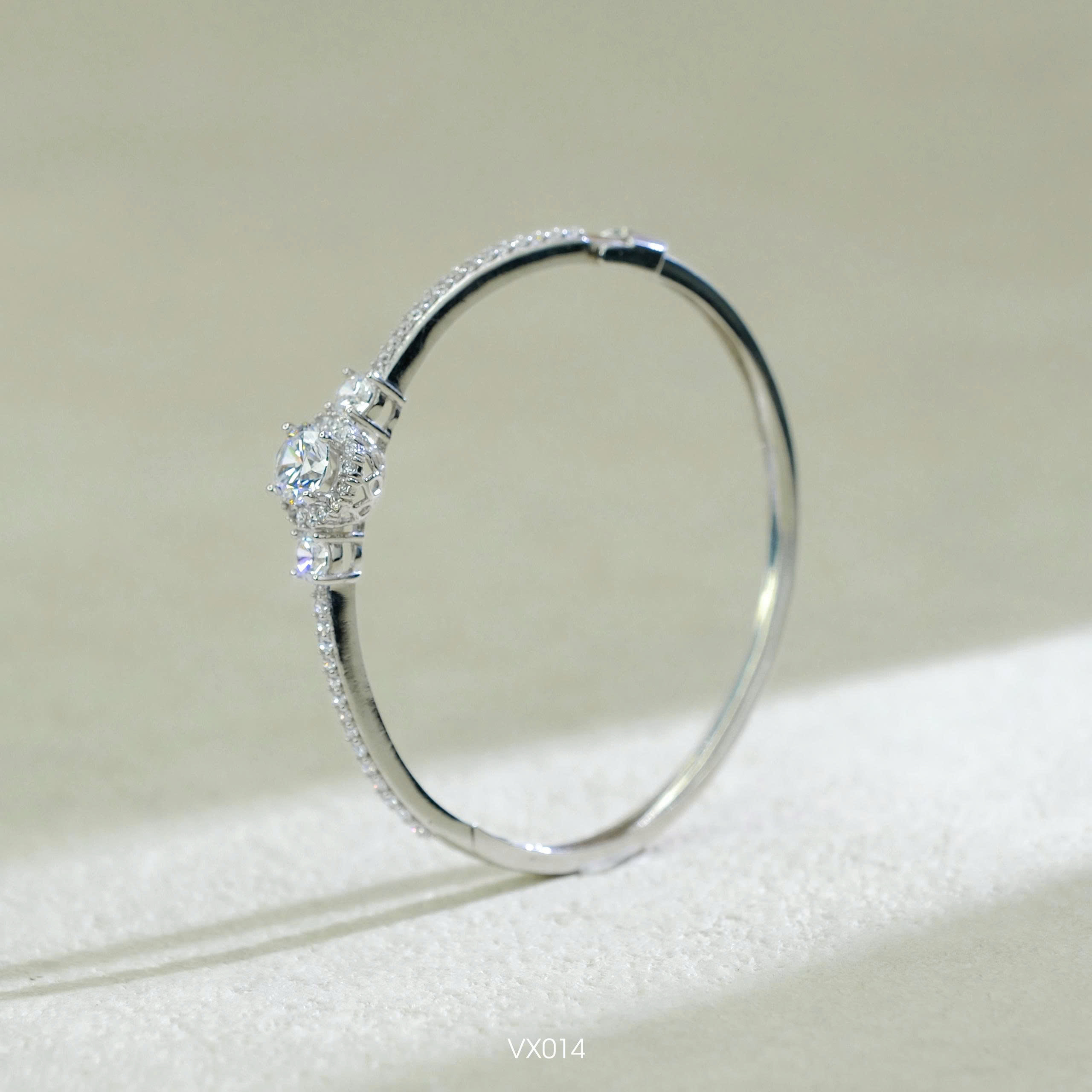 Vòng Bạc Đá CZ Halo tròn chủ 7Li - SKH VX014-50