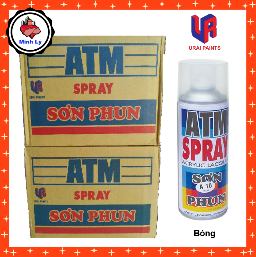 Sơn Phun Màu Xanh Lá Cây Bóng A003 Candy Green ATM Spray Cao Cấp (400ml/chai)