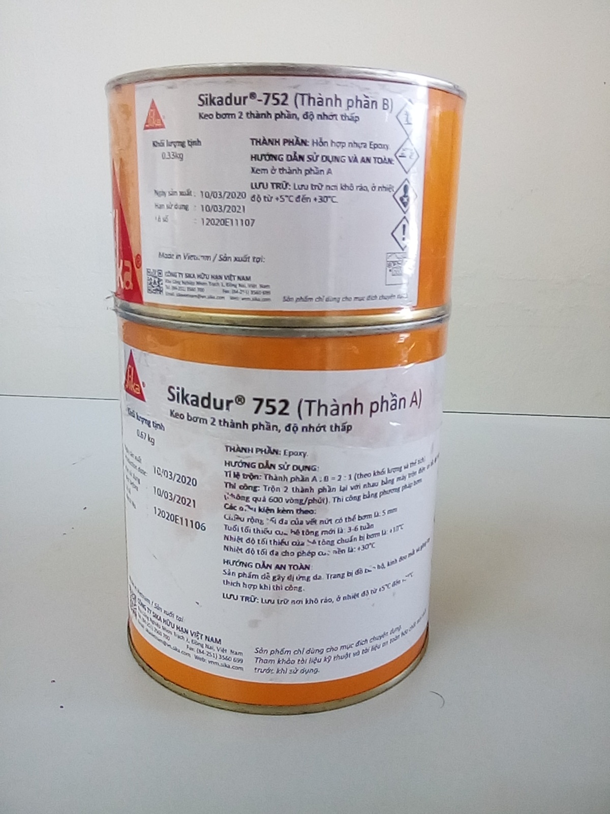 Bộ 1Kg Sikadur 752 Keo Chống Thấm Epoxy Cường Độ Cao