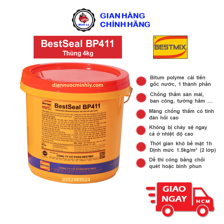 Thùng 4kg BestSeal BP411 Chống Thấm Gốc Bitum
