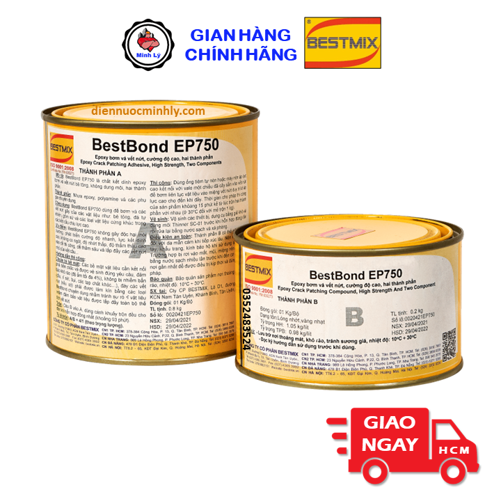 Bộ 1kg BestBond EP750 Chống Thấm Epoxy Cường Độ Cao