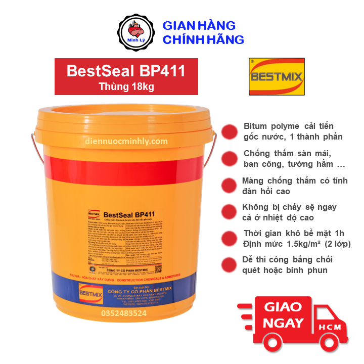 Thùng 18kg BestSeal BP411 Chống Thấm Gốc Bitum