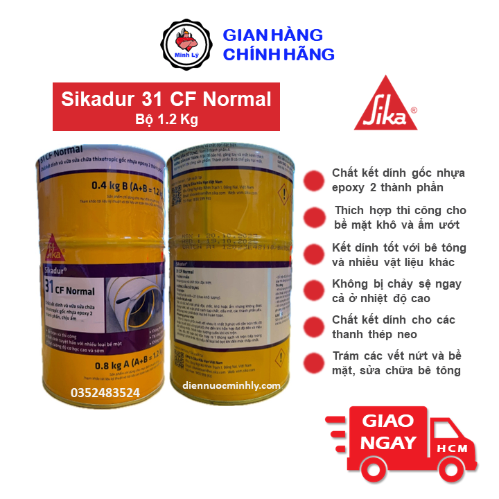 Bộ 1.2kg Keo Cấy Thép Sikadur 31 CF Gốc Epoxy