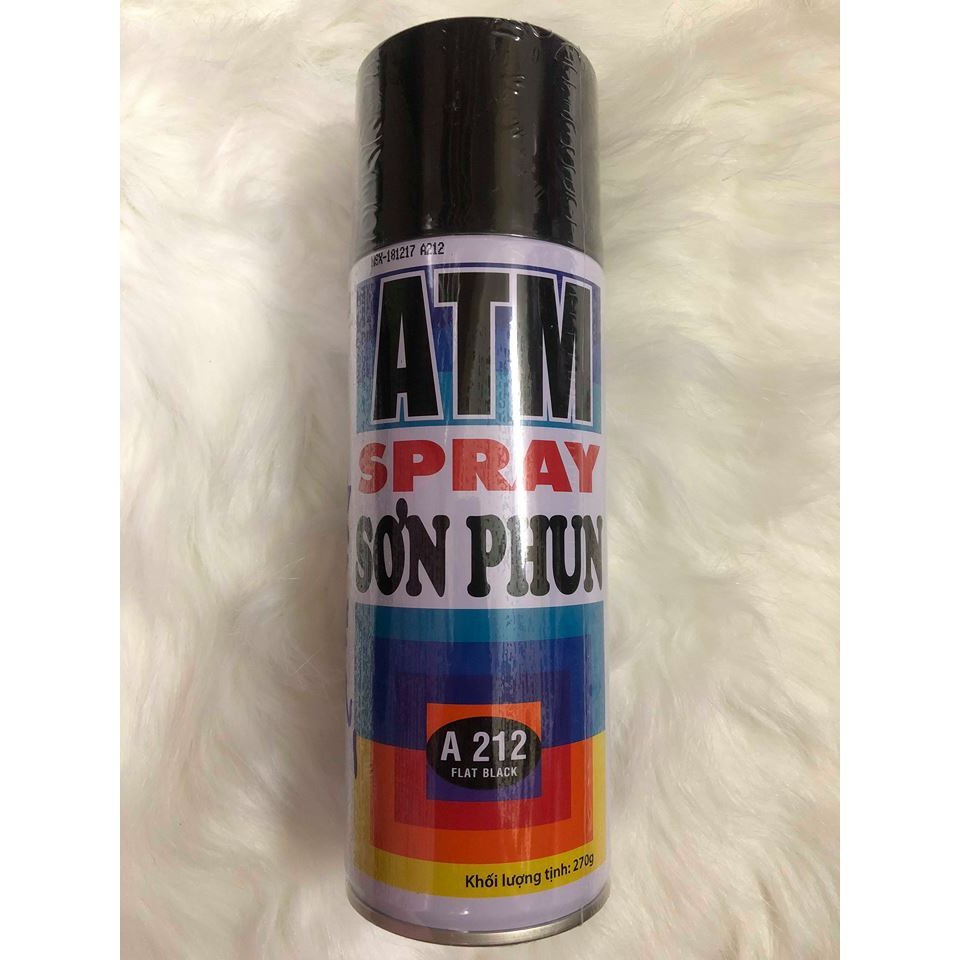 Sơn Phun Đen Mờ A212 Đen Nhám Sơn Xịt ATM Spray (400ml/chai)