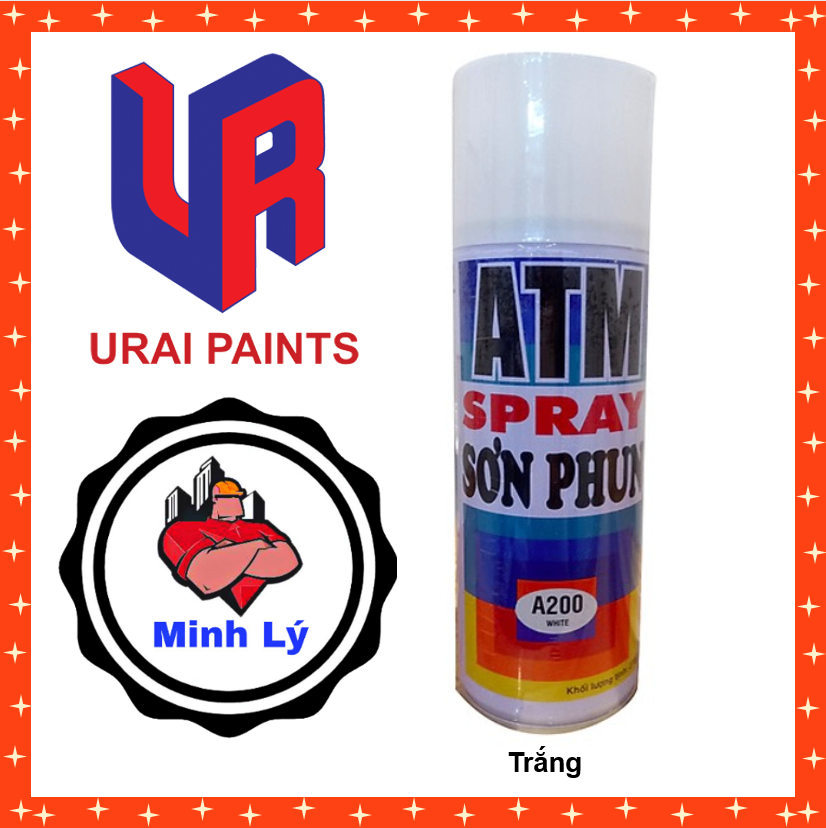 Sơn Phun Màu Trắng A200 Sơn Xịt ATM Spray Cao Cấp (400ml/chai)