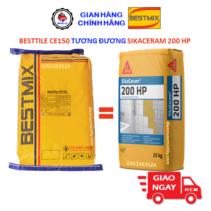 Bao 25kg Keo Dán Gạch Ngoại Thất SikaCeram 200 HP