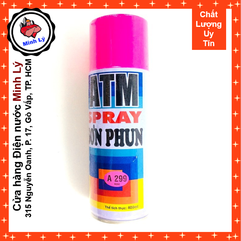 Sơn Phun A299 Màu Hồng ATM Spray Cao Cấp (400ml/chai)