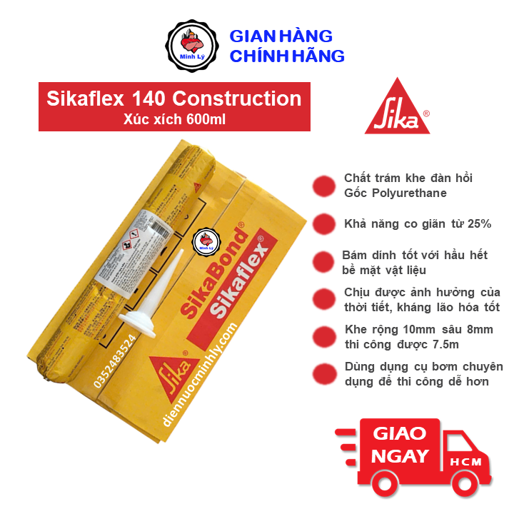 Tuýp 600ml Keo Trám Khe Sika Đàn Hồi Sikaflex Construction