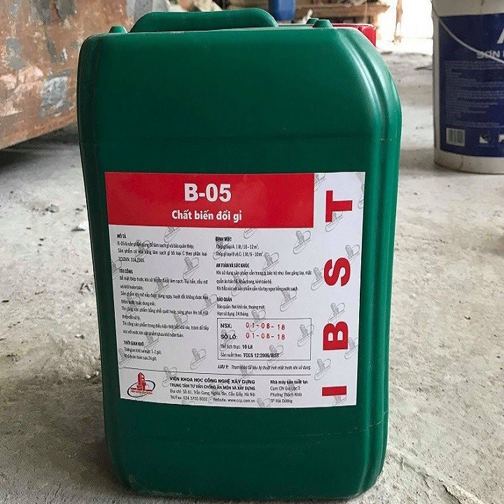 Can 10 Lít Chất Tẩy Gỉ B05 Tẩy Rỉ Hóa Chất Biến Đổi Gỉ Sắt Thép B-05 (BO5)