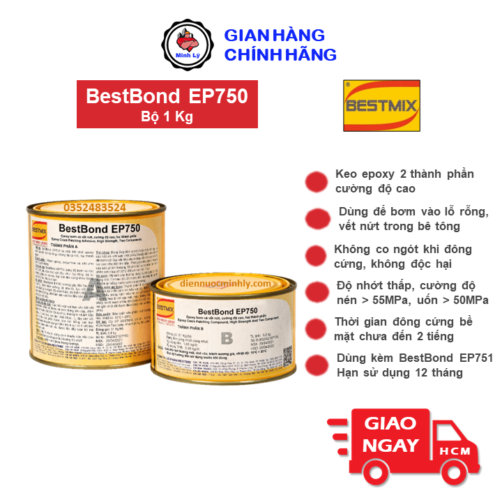 Bộ 1Kg Sikadur 752 Keo Chống Thấm Epoxy Cường Độ Cao