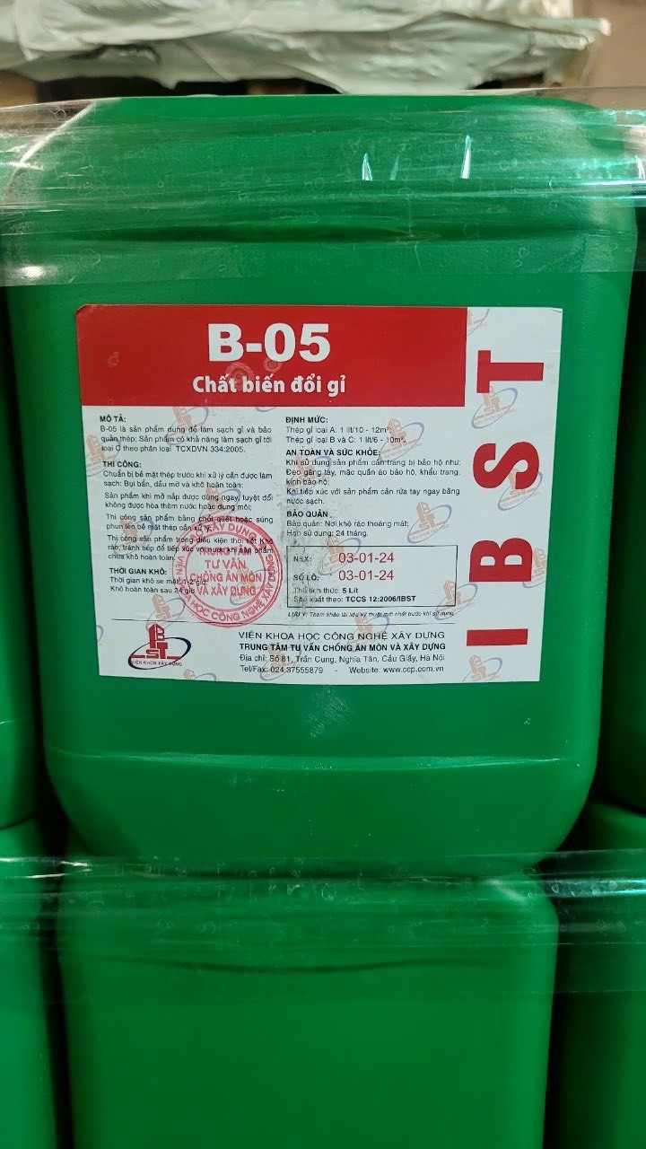 Can 10 Lít Chất Tẩy Gỉ B05 Tẩy Rỉ Hóa Chất Biến Đổi Gỉ Sắt Thép B-05 (BO5)