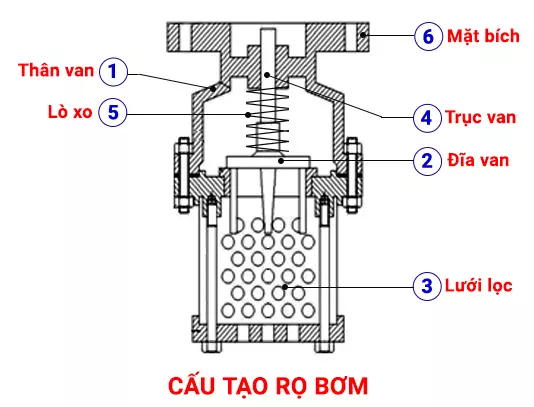 Cấu tạo rọ bơm nước - chõ bơm nước