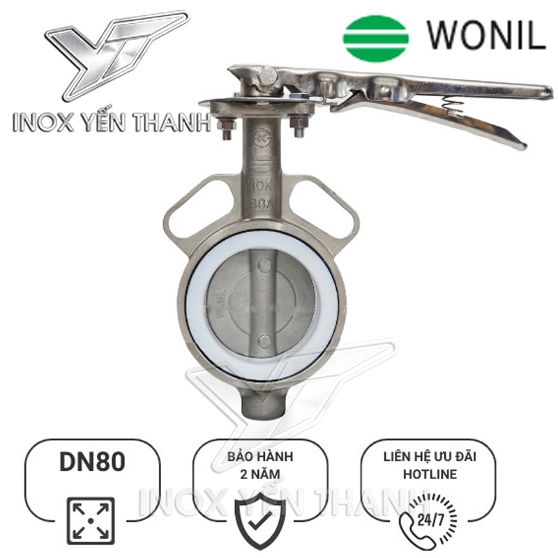 VAN BƯỚM WONIL INOX TAY GẠT