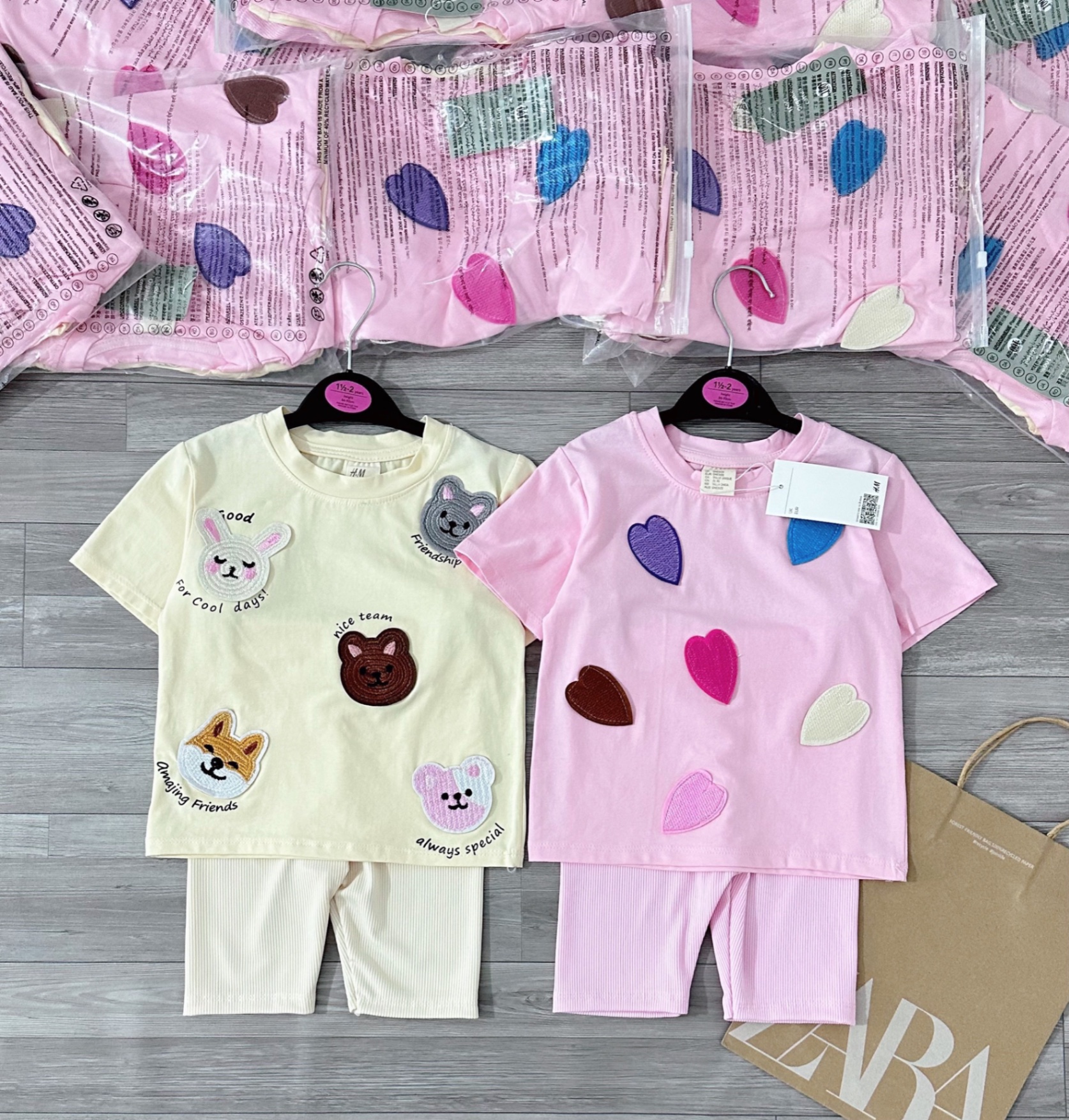 SET 2 BỘ THÊU ĐÁP NỔI BE HỒNG CHO BG