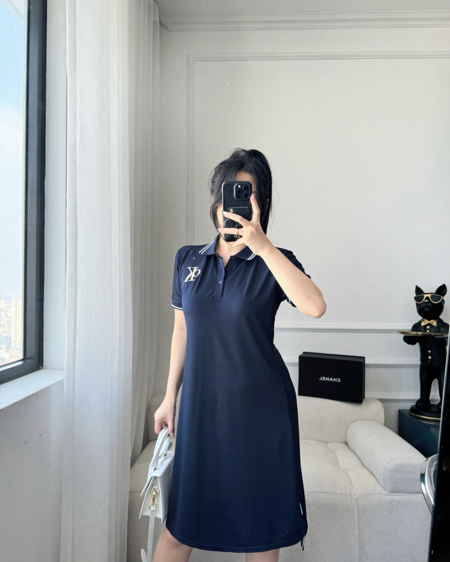 VÁY XUÔNG CK CỔ TRỤ 2 MÀU THAN